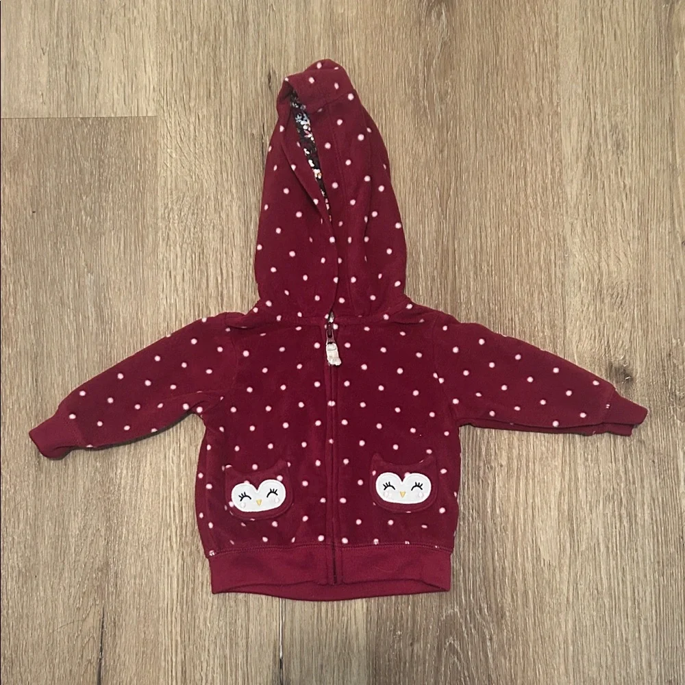 Carter's Burgundy Polka Dot Hoodie